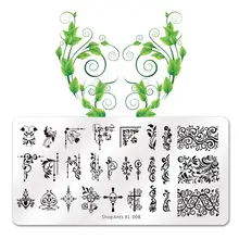 Шопанты ногтей штамп штамповки изображения пластины 6*12 см Нержавеющая Сталь Маникюрный Шаблон трафарет Инструменты(China)