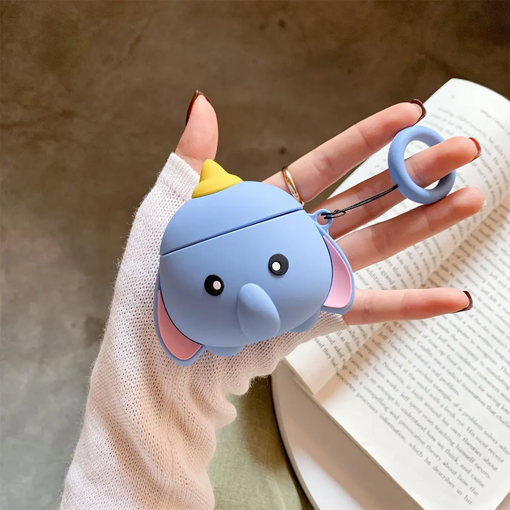 3D Dumbo беспроводные bluetooth наушники чехол для Apple AirPods силиконовые наушники Чехлы для Airpods 2 защитный чехол