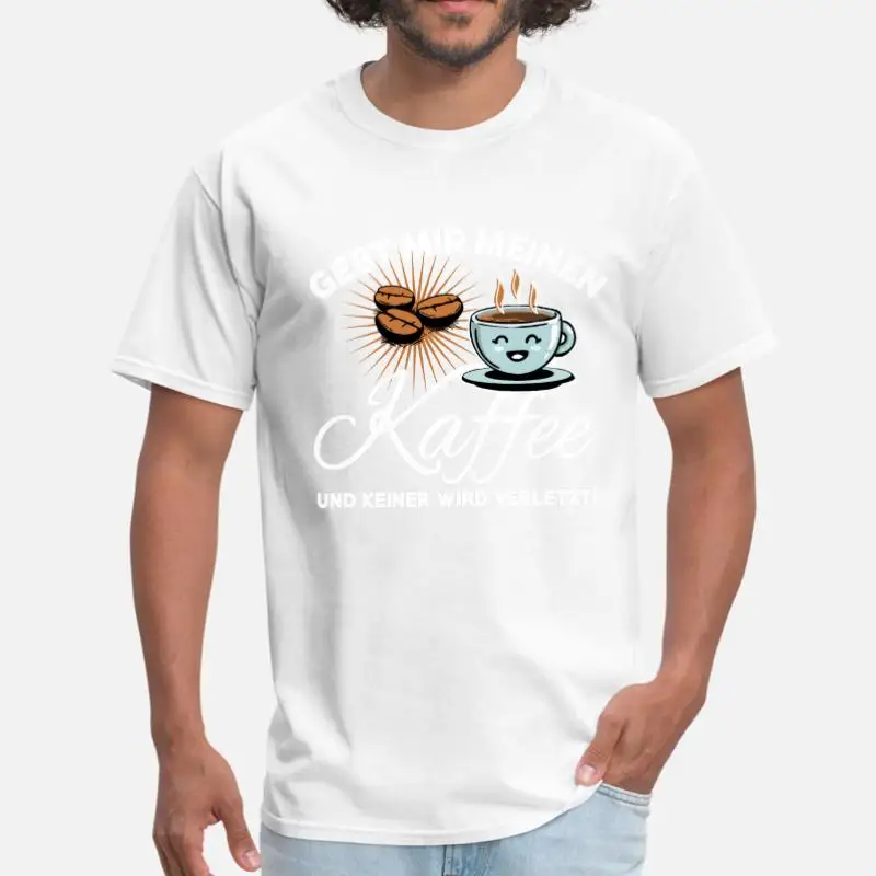 Men-White Kaffee Bohne coffee Gebt Mir Meinen Kaffee Мужская футболка женская с круглым вырезом Милая Мужская футболка большой размер 3xl 4xl 5xl одежда хип-хоп Топ - Цвет: Men-White