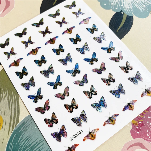 Z-D3702 Z-D3706 Colorful butterfly 3D Back glue Nail decal Nail sticker Nail decoration Nail art Nail ornament Z-D3704