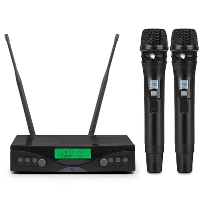 NTBD караоке для сцены, вечерние, для дома, KTV, AXT-100, UHF, беспроводной, двойной микрофон, система, динамический, 2 канала, 2, ручной, кардиоидный