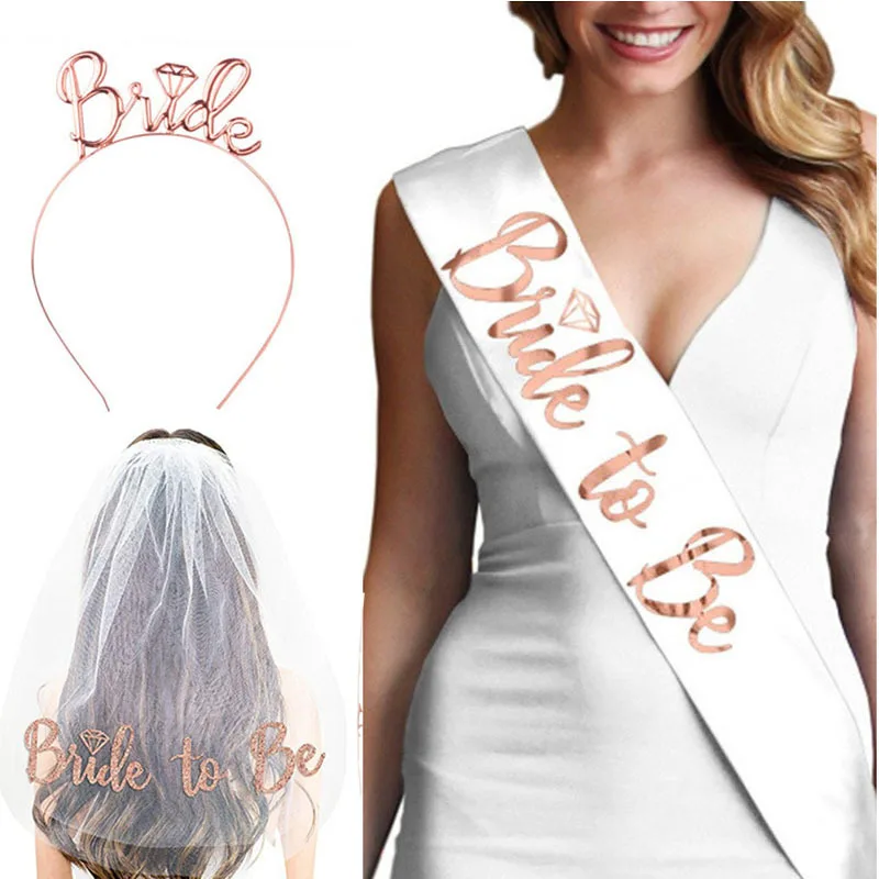 Satin Ribbon Sash Bride to be Bridal Shower Hen Stag Party Girls Accessories 