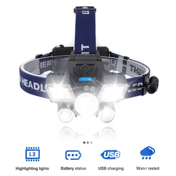 

Outdoor strong light LED headlamp Work Headlamp, USB Rechargeable Headlight Flashlight for Outdoor Camping, fishing,Cycling