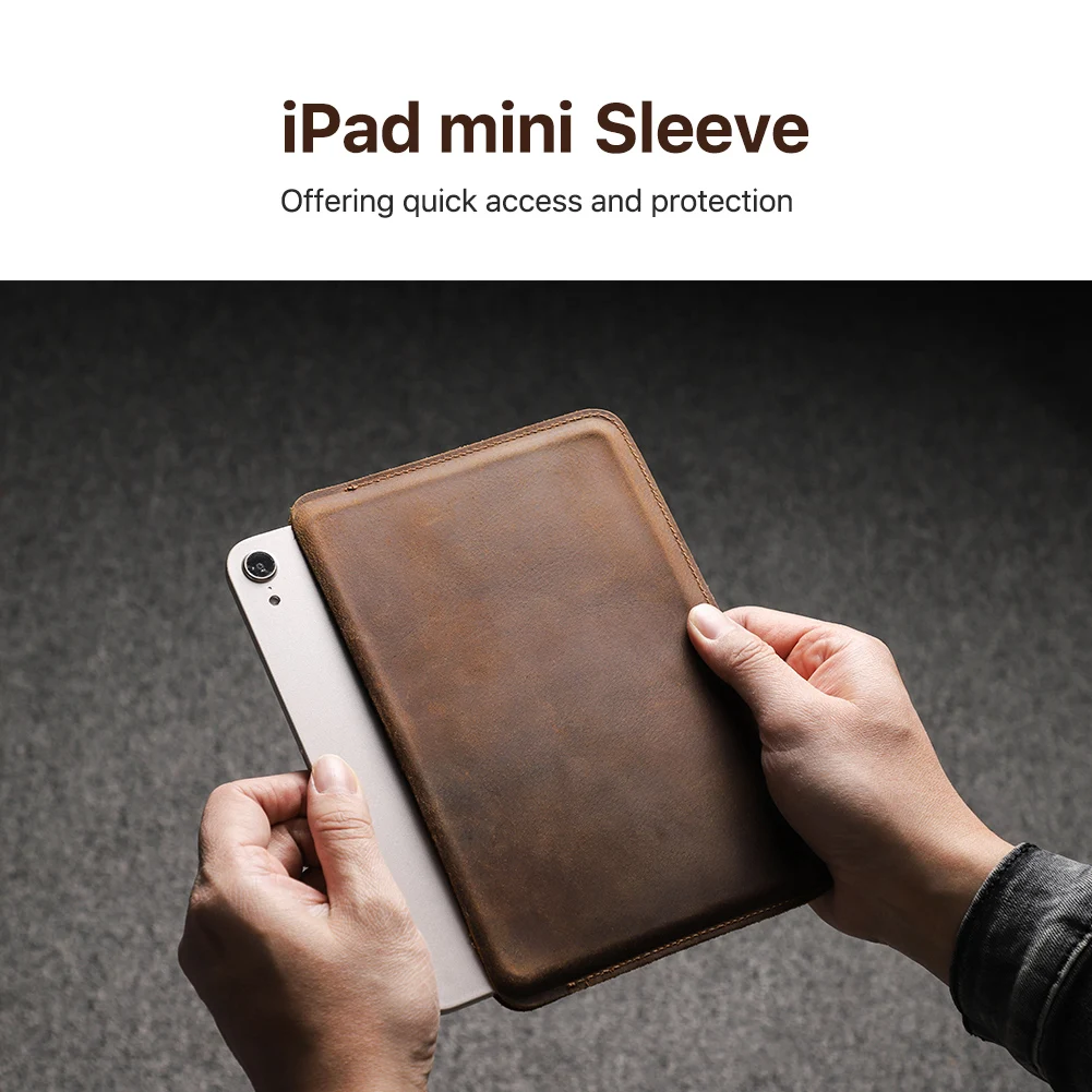 Couro Genuíno Escudo Protetor para Ipad Mini 8.3 Polegada Case 2023 Funda Ipad Mini 7.9 Polegada Galaxy Tab Capa de Manga - Imagem 4