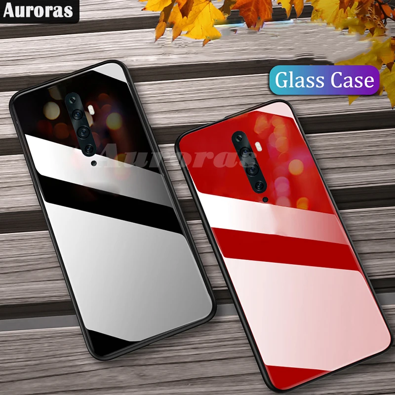 Чехол Auroras из закаленного стекла для OPPO Reno 2 чехол 10X Zoom с мягкой рамкой ТПУ