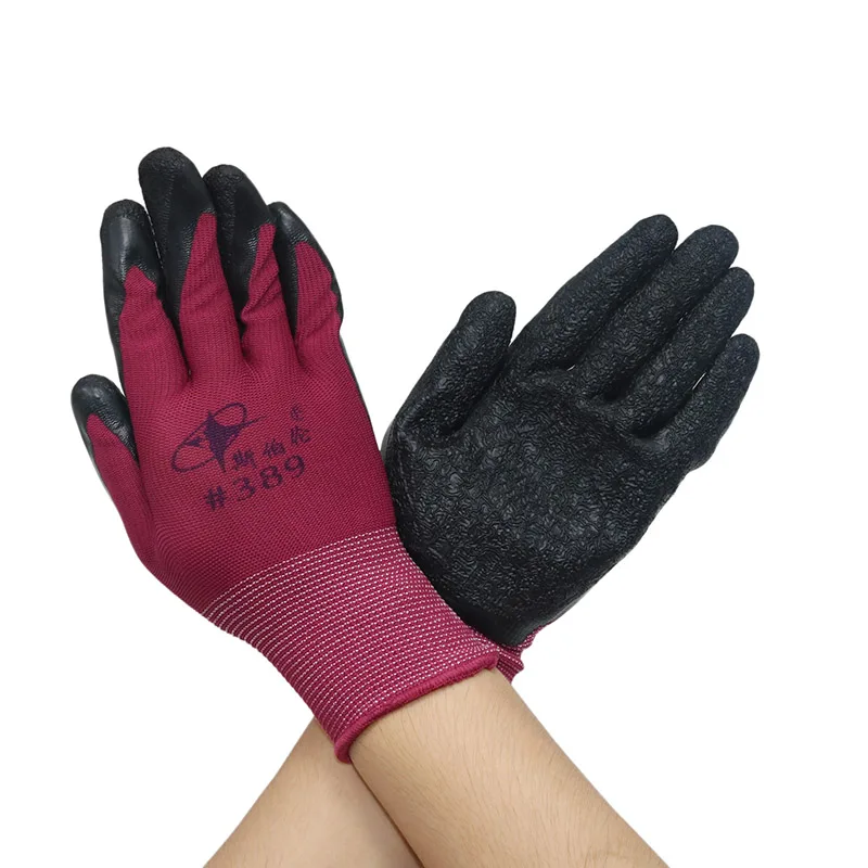 1 pair of Dipped Rubber gloves car auto mechanic repair gloves waterproof and oil resistant wear wrinkles universal gloves - Image 4