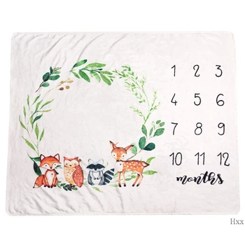 

New Baby Monthly Milestone Photo Blanket Flannel Newborn Photography Props
