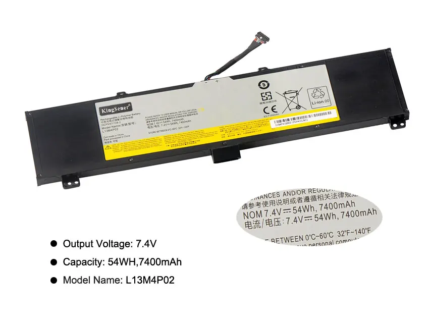 Kingsener-bateria do Portátil para Lenovo Bateria para Lenovo Y5070 Y70-70 Y50p-70 121500250 Tablet 7.4v 54wh L13m4p02 L13n4p01 Ferramentas Gratuitas - Imagem 4