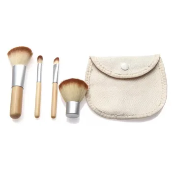 

New 4Pcs Bamboo Handle Makeup Brushes Eyeshadow Blush Foundation Powder Bronzer Concealer Makeup Brush Set Portable TSLM1