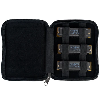 

NAOMI Piedmont Blues Harmonica Harp Set of 3 with Case