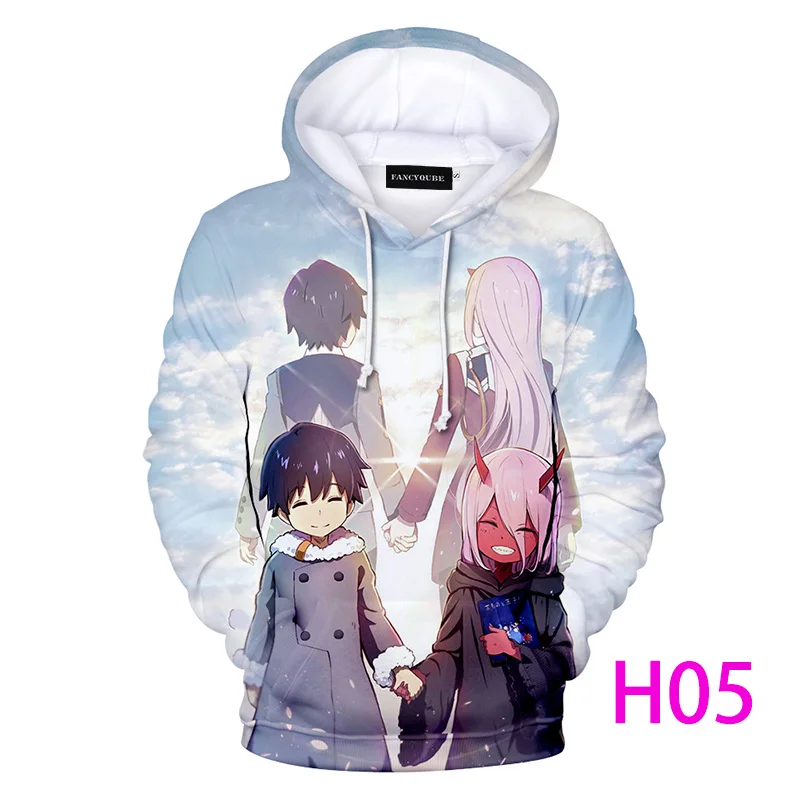 Darling In The Franxx толстовки женские с длинным рукавом толстовки с капюшоном повседневные трендовые уличные толстовки
