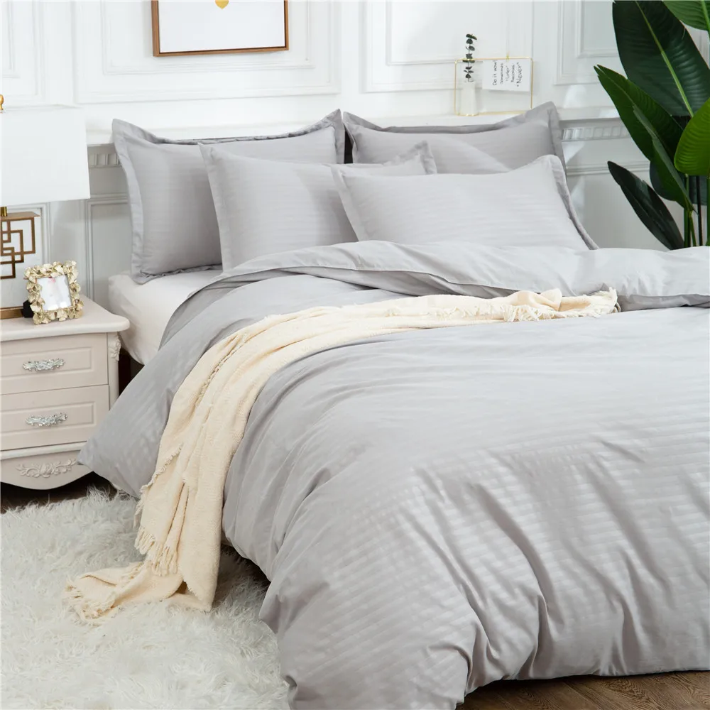 

LOVINSUNSHINE Solid Cover Bedding Set Home Textile Stripe Comforter Bed King Queen Size Luxury Duvet Cover For Adults