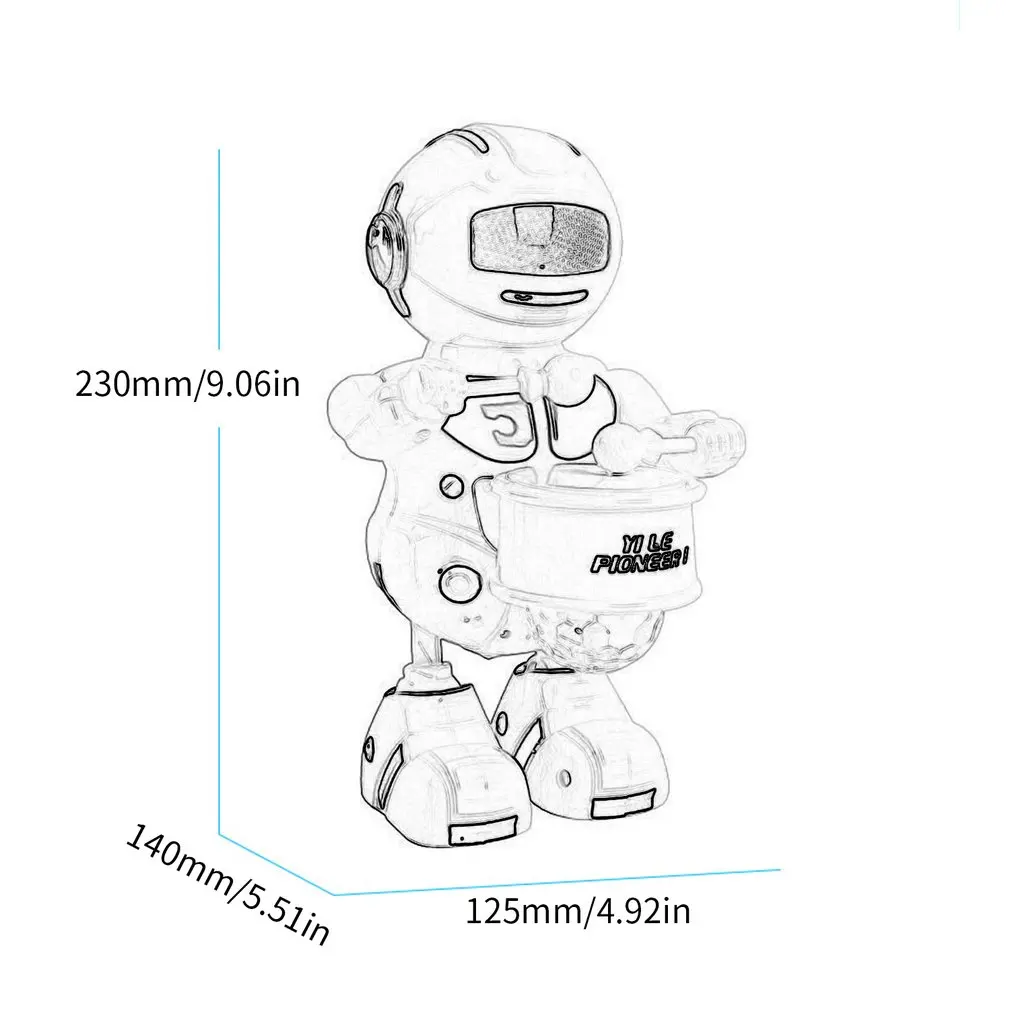 Игрушечный Электрический робот космический танец 360 градусов вращающийся свет Музыка электрический робот-барабанщик Смешной Музыкальный робот
