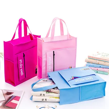 

Canvas File Holder Portable Document Holder Paper Folders Organizer Multi-function Pocket Korean Stationery Student Storage