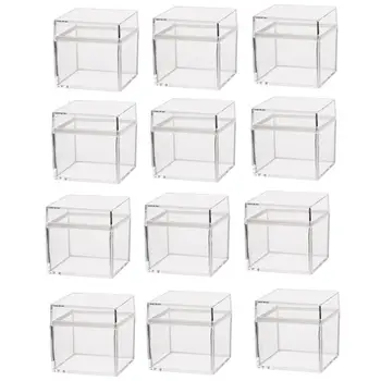 

24Pcs Candy Boxes Practical Plastic Square Design Storage Case Candy Case for Birthday