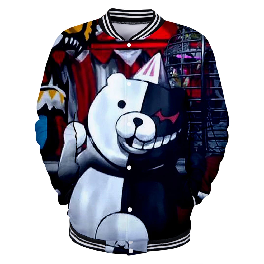 Модная новинка, 3D бейсбольная куртка monokuma для мужчин и женщин, популярная детская куртка в стиле Харадзюку, хип-хоп, для мальчиков и девочек, 3D куртка, одежда