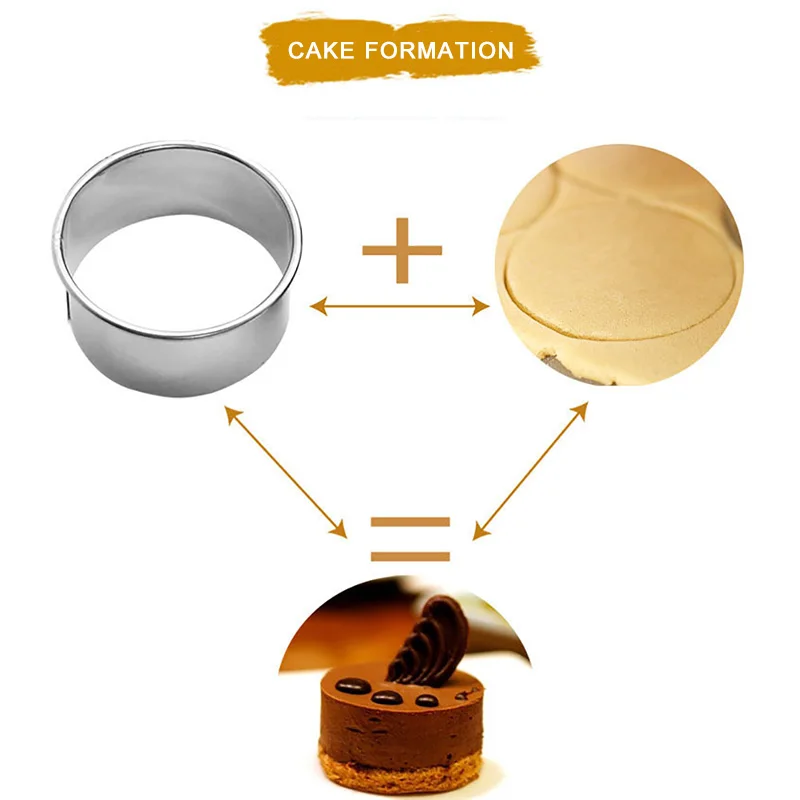 Baispo 12 шт./компл. мусс кольцо 3D Круглый торт модель нержавеющая сталь Форма для выпечки Кухонные аксессуары для выпечки украшения торта инструменты