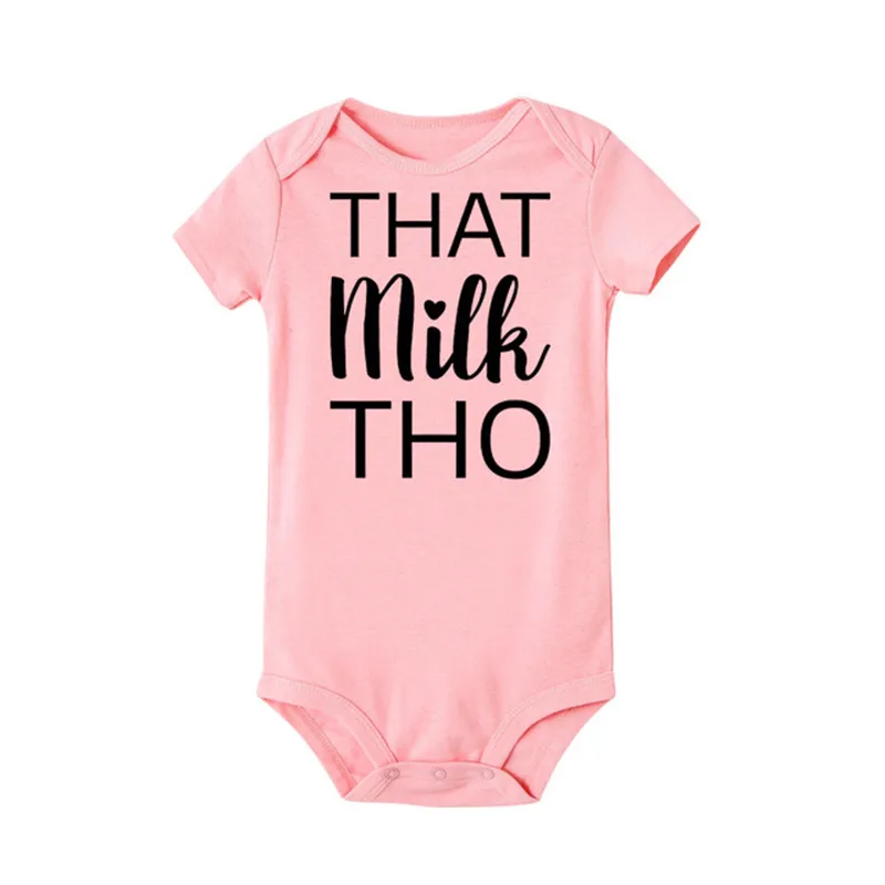 That Milk Tho/Забавный боди для новорожденных; хлопковый боди с короткими рукавами для маленьких мальчиков и девочек; ползунок комбинезон; спортивный костюм