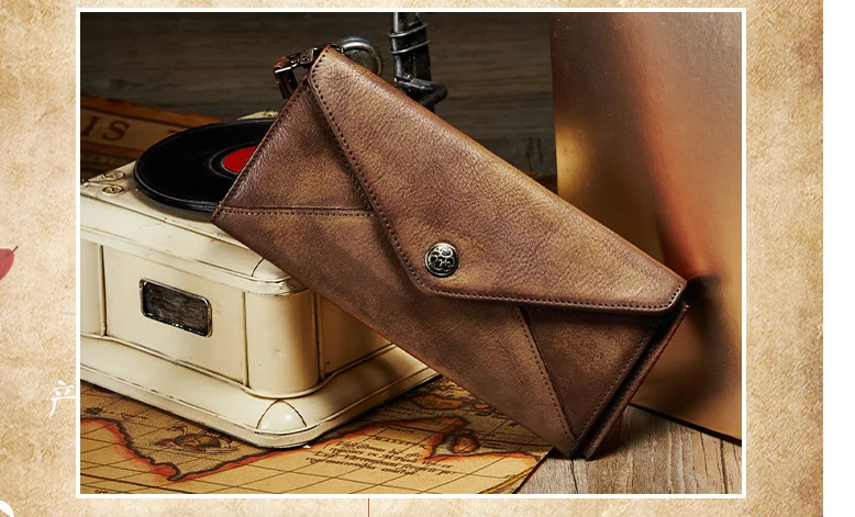 

New Arrival Genuine Leather Wallet Men Handmade Card Holder Coin Purse Unisex Portable Phone Pouch Clutch Cartera Hombre D970