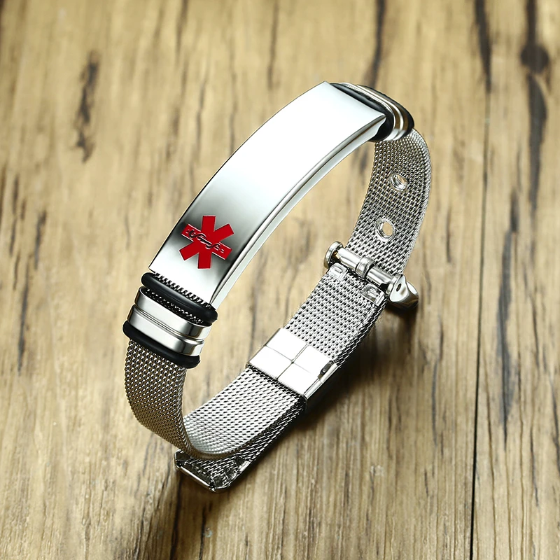 Stable Stainless Steel Medical Alert Bracelets - Choose One Style