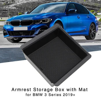 

Armrest Storage Box for BMW 3 Series G20 2019 2020 Central Console Interior Organizer Holder Glove Tray with Mat