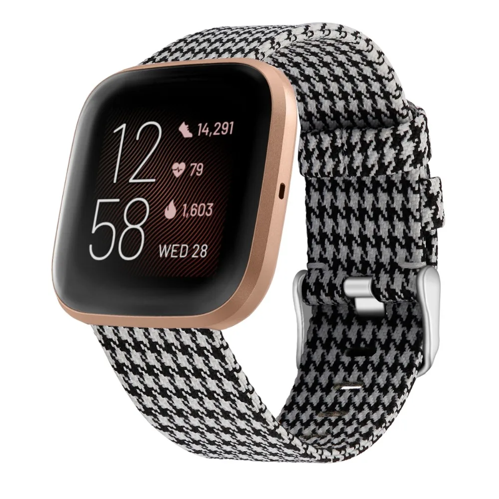 Холщовый нейлоновый ремешок для часов fitbit versa 2, умный ремешок для часов, большой маленький спортивный браслет, ремешок для fitbit versa lite/versa belt
