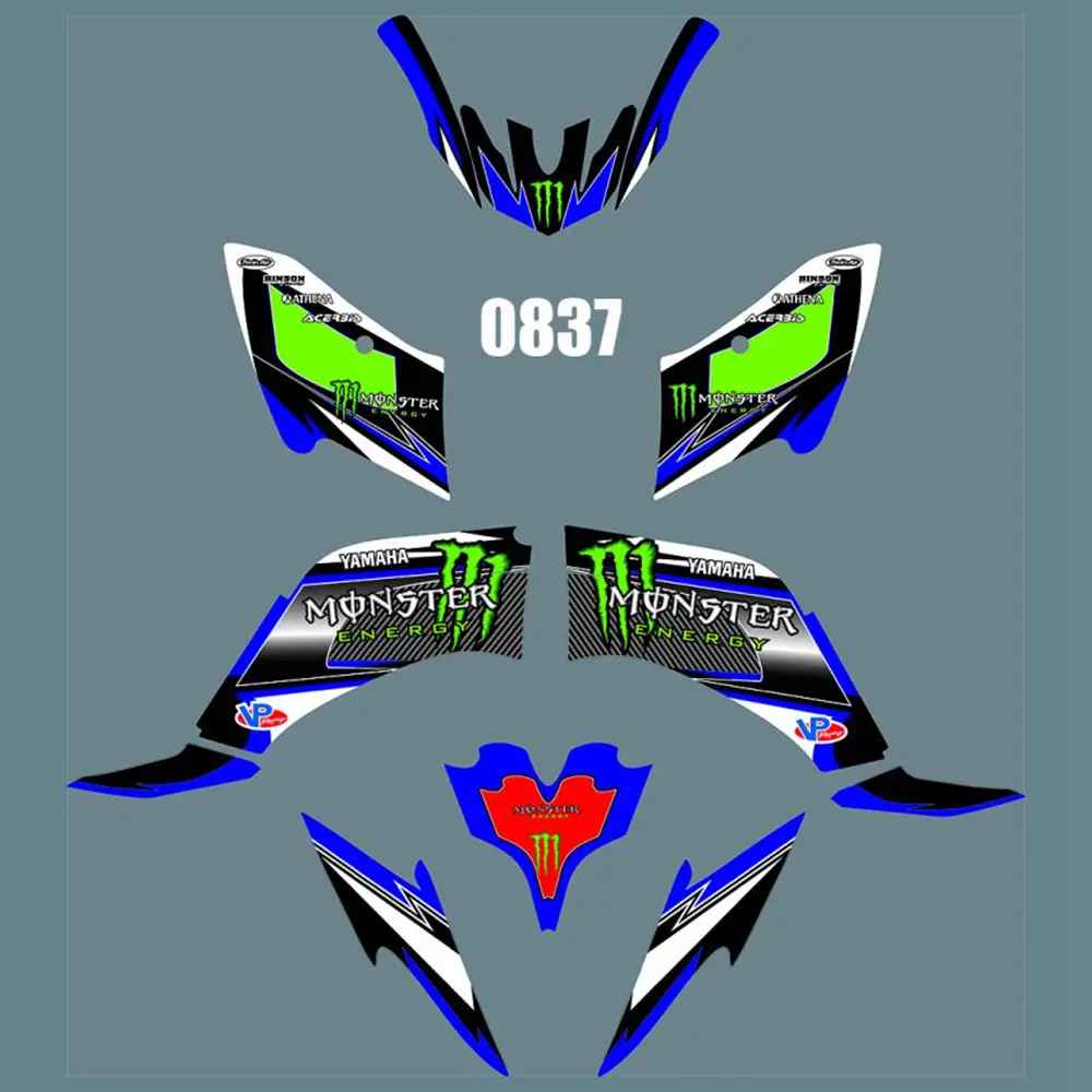 

New Full Graphics Decals Stickers Custom Number Name Glossy Bright Stickers Waterproof for YAMAHA RAPTOR125 RAPTOR250 ATV