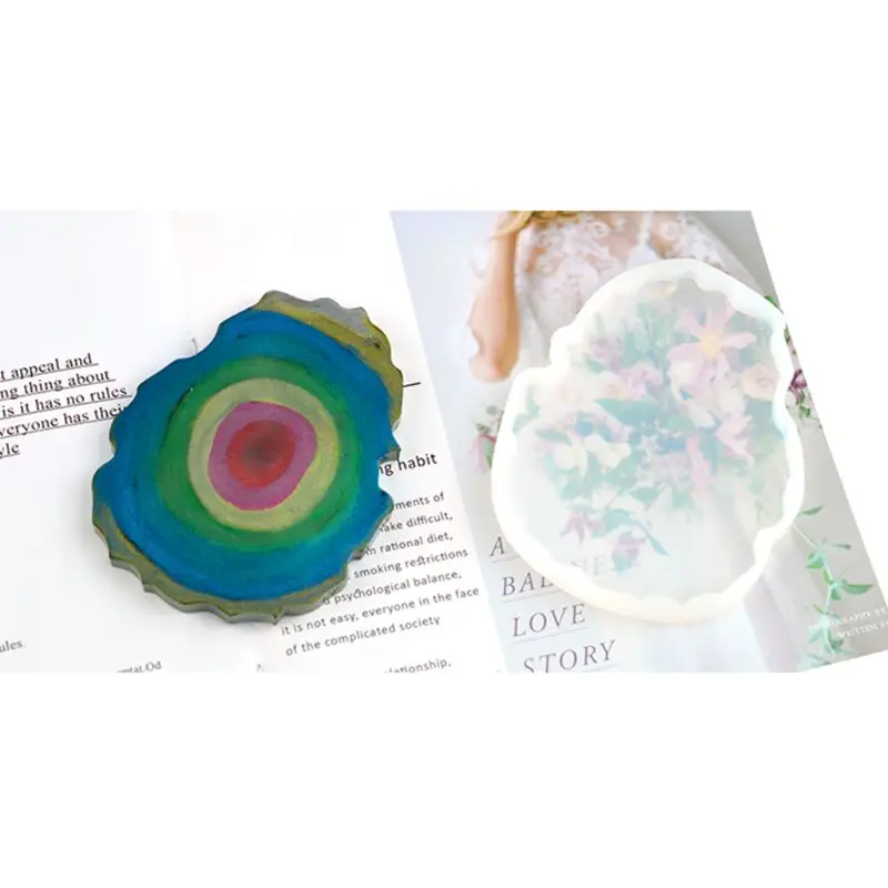 DIY Кристалл эпоксидной формы нерегулярные подстаканник чашки Pad Плесень ручной работы смолы формы
