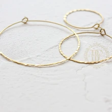 

20 Pieces Solid Raw Brass Hammered Cut Earring Finding - Earring Hook - Earring Hoop (4534C)