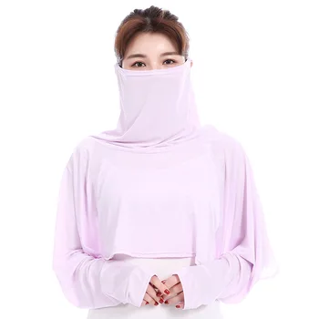 

Summer Shawl Sunscreen Mask New Beach Towel Ice Silk Mask Female Breathable Radiation Mask Reusable Life Mask