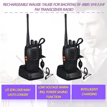 

2 PCS Baofeng BF-888S Walkie Talkie 5W Two-way radio Portable CB Radio UHF 400-520MHz Comunicador Transmitter Transceiver