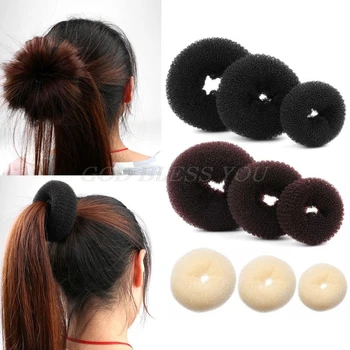 

3Pcs Different Size Ring Style Hair Doughnut Bun Maker Former Set Hairstyle Tool Drop Shipping