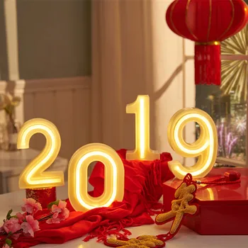 

Number 0-9 Letter Signage Indoor Warm Light Flex Led Custom Pastry Display Light Up Signs Neon Commercial Christmas Decorations