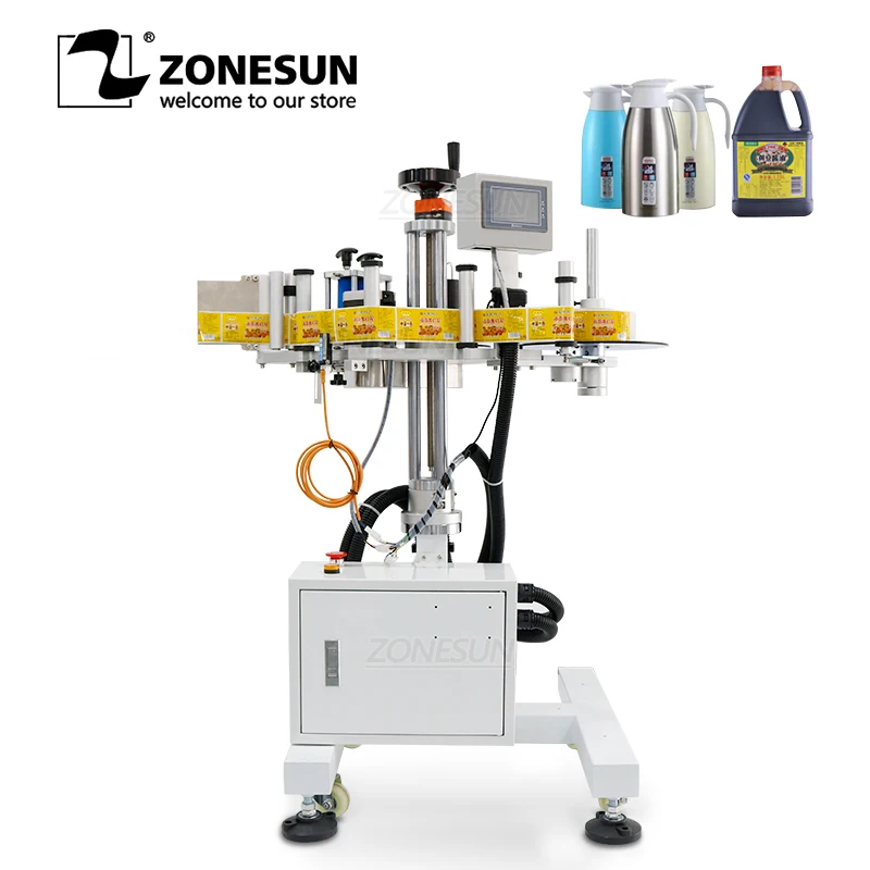 ZONESUN ZS TB852 Автоматическая круглая Этикетировочная машина для ведра Настольный