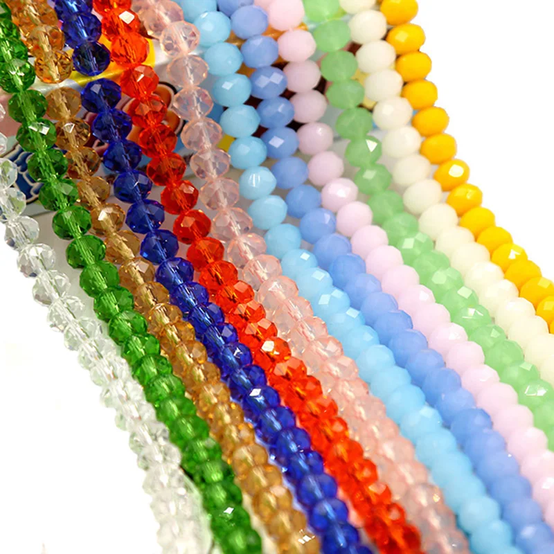 Rondelle 3x2mm 4x3mm 6x4mm 8x6mm 10x7mm Faceted Crystal Glass Loose Spacer Beads Wholesale Bulk Lot For Jewelry Making Findings 30pcs 6mm diagonal hole cube faceted colorful crystal glass loose beads for jewelry making diy crafts findings
