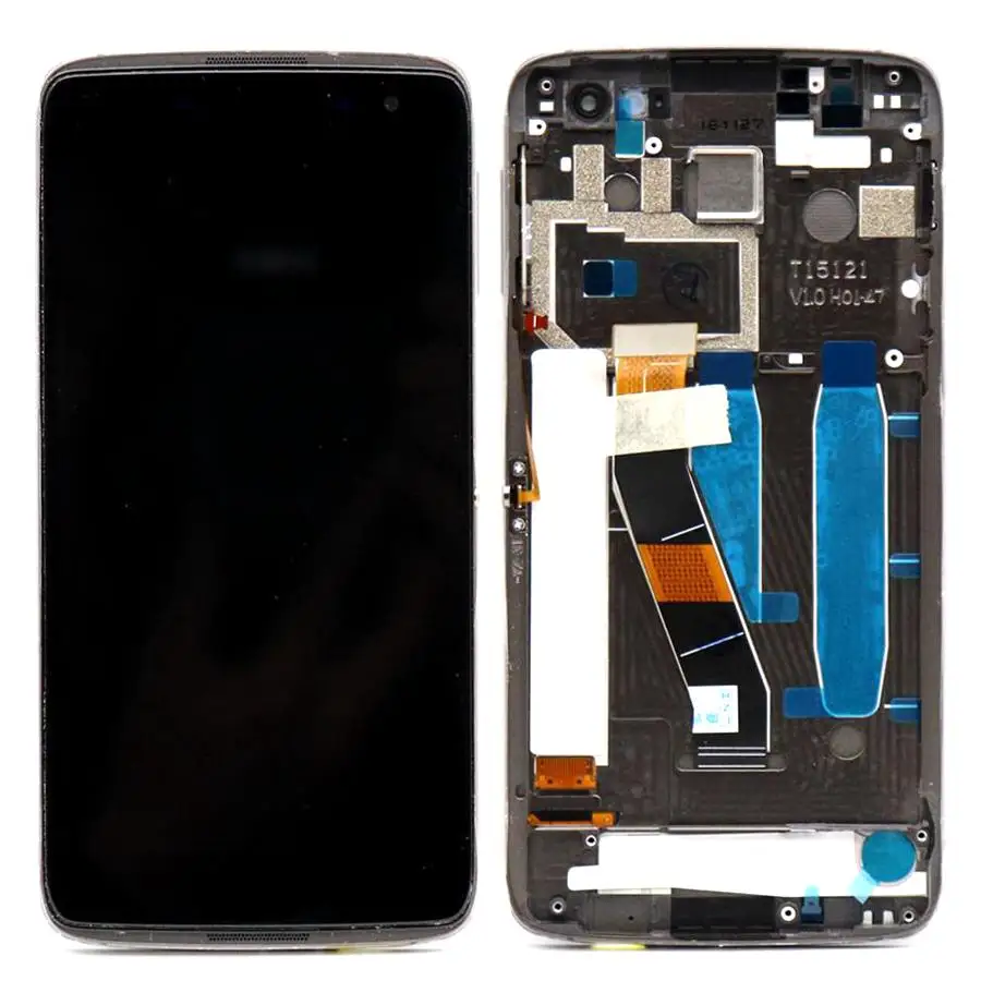 Для Blackberry Dtek60 lcd дисплей кодирующий преобразователь сенсорного экрана в сборе для BlackBerry Dtek60 lcd DTEK 60 замена экрана - Цвет: Black With Frame