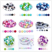 Raindaxc – collier de dentition en Silicone, 50 pièces, perles rondes, lentilles, qualité alimentaire, hexagone, pour bébé, 9/12/15mm 
