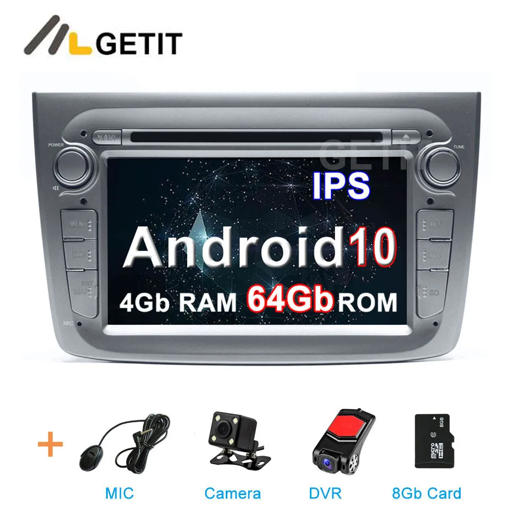 Android 10,0 Автомобильный мультимедийный радио gps DVD стерео для Alfa Romeo Mito canbus wifi bluetooth - Цвет: 4G CAMERA-DVR-SD