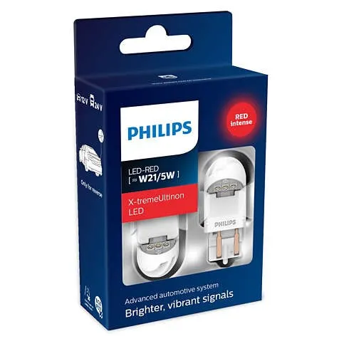  Lamp W21/5 W 12V-LED (W3x16q) 2.2/0.3W RED-tremeUltinon LED Gen2 (PKG. 2 pcs) PHILIPS 11066XUR X2 - 10000008051814