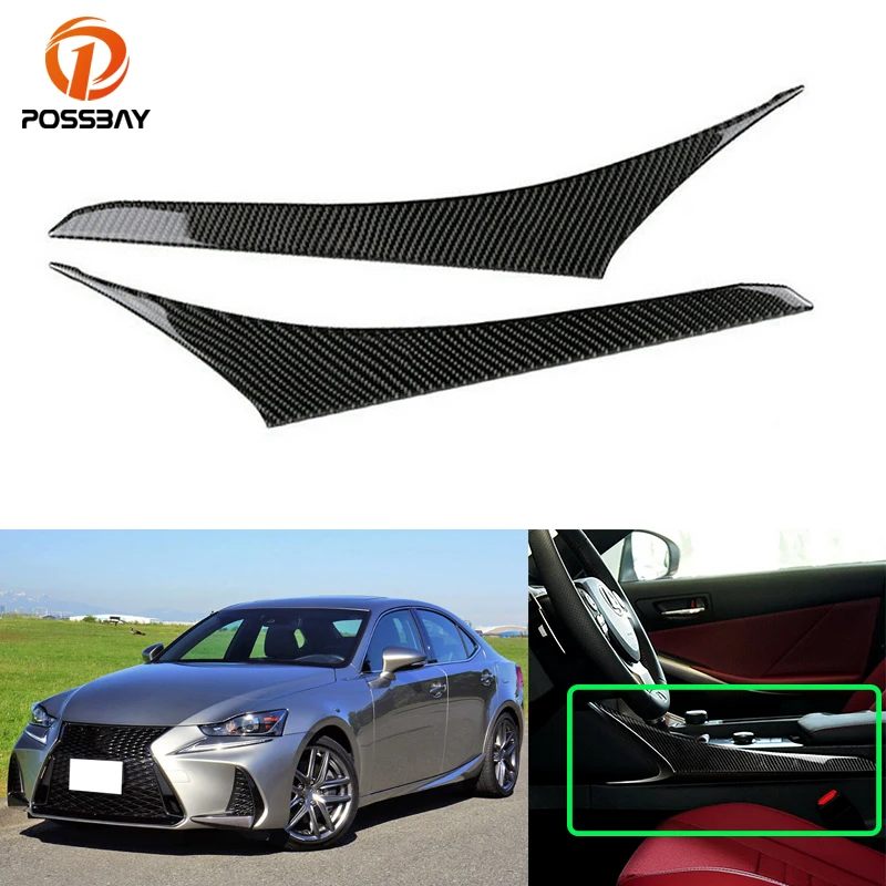 Car 2pcs Carbon Fiber Interior Gear Shift Panel Side Trim For Lexus