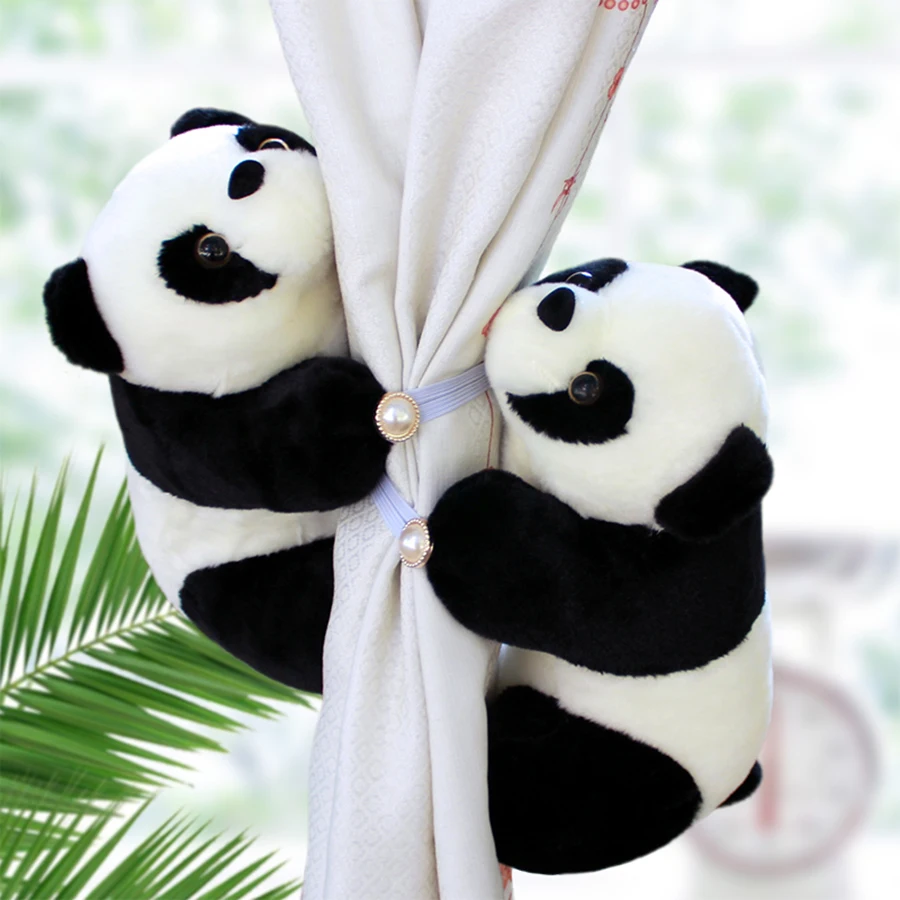 2 шт. черно-белая милая очаровательная панда занавеска для украшения занавеска подвесной пояс Tieback для детской комнаты оконная занавеска держатель A75-5