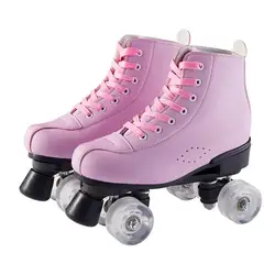 Lighted Beginner Skate Shoes Kids Roller Skating New Style Double Row Waterproof Tide Patines De 4 Ruedas 4-wheel Skates KC50LH