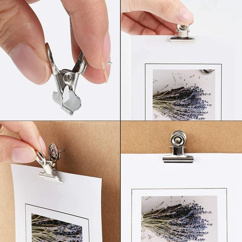 20 Pieces Push Pins Clips Tacks Clips Thumb Clips Wall Clips with Pins for Cork Boards Cubicle Walls Using Art Projects Photos