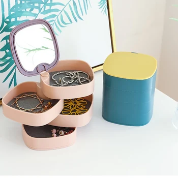 

Multifunctional Rotating Jewelry Box Jewelry Storage Box Desktop Accessories Storage Box Multi-layer Portable Jewelry Rack