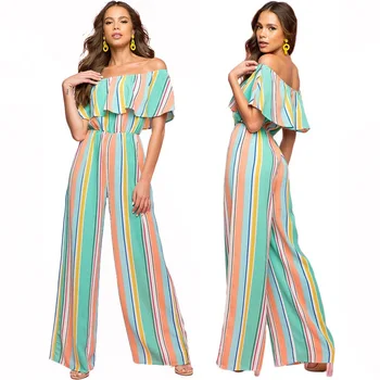 

Print stripes for women's jumpsuits are a hot new trend for fall/winter 2019