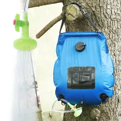 20L Water Bags Outdoor Camping Hiking Shower Bag Solar Heating Portable Folding Climbing Bath Bag Hose Switchable Shower Head