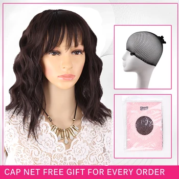 Amir Bob Wig Short Synthetic Mixed Color Black Mix Dark Brown Wigs For Women Medium Length Heat Resistant Cosplay Wigs 6