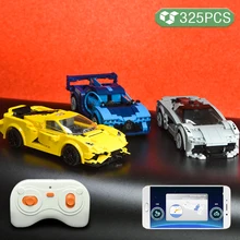 Diy cidade app programação de controle remoto esportes modelo de carro blocos de construção high-tech carro de corrida tijolos presentes brinquedos para crianças