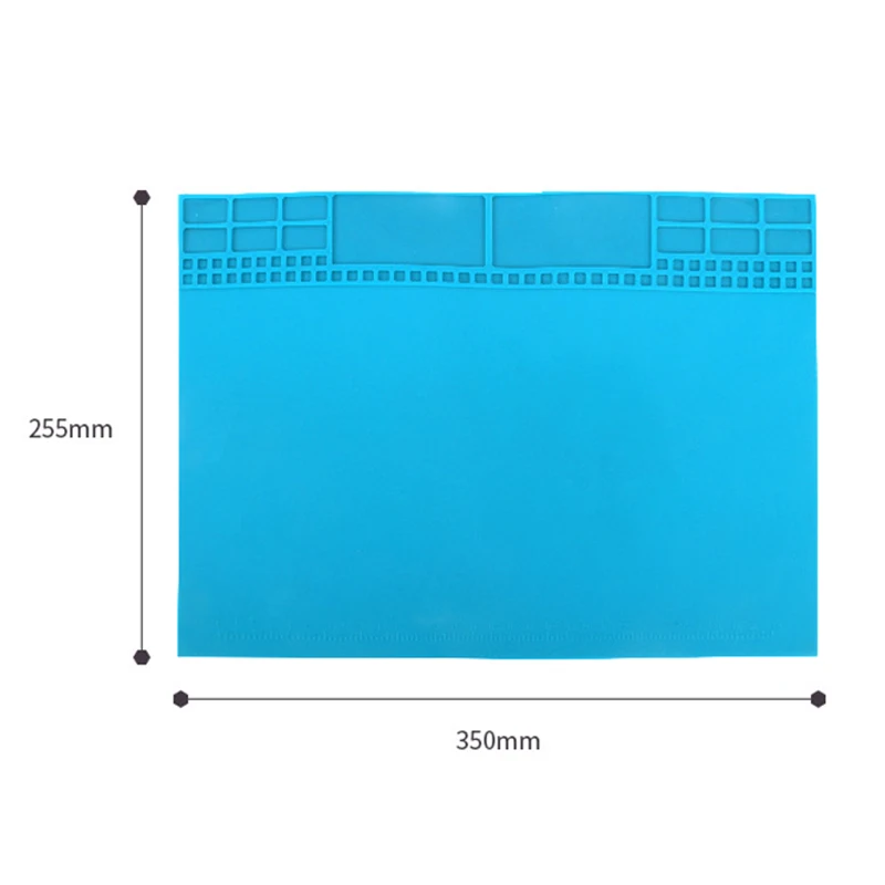350x255mm High Temperature Resistant Insulation Mat Silicone Pad Stereo Microscope Working Stage for PCB Inspection Repairing