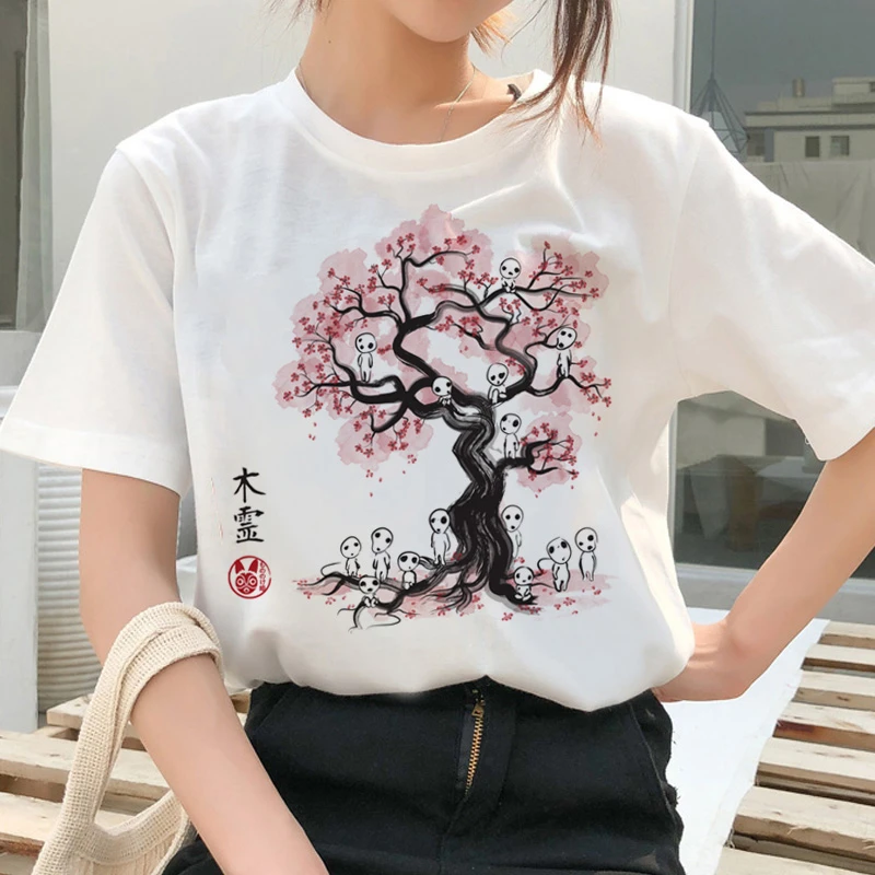 Perplejo Limón Decir la verdad Camiseta de Totoro y Spirit Away de Studio Ghibli para mujer, remera de  anime de dibujos animados japoneses para mujer, ropa para mujer de Miyazaki  Hayao kawaii|Camisetas| - AliExpress